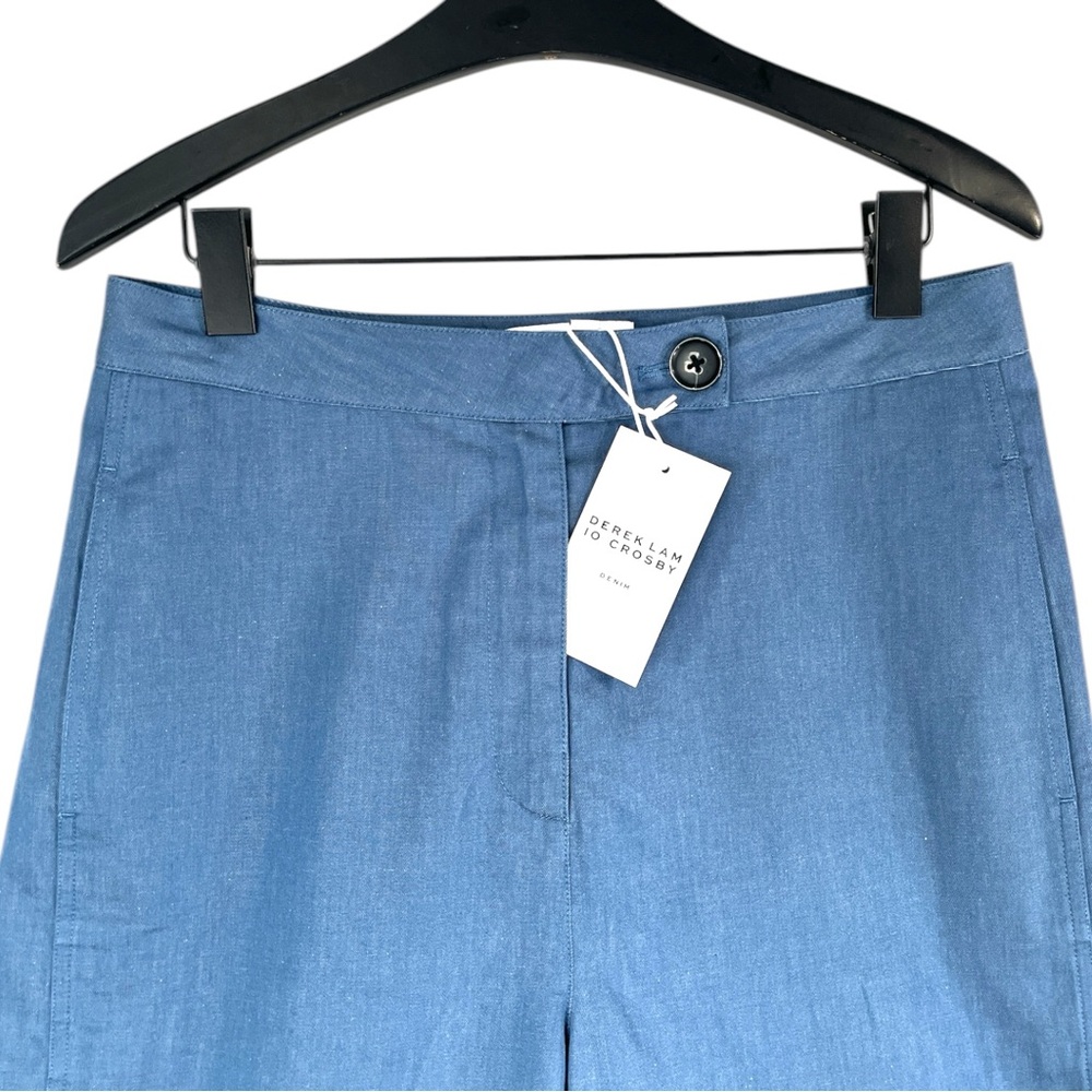 NWT Derek Lam 10 Crosby Eli Wide Leg Pants in Medium Blue Size 8 - Picture 8 of 12